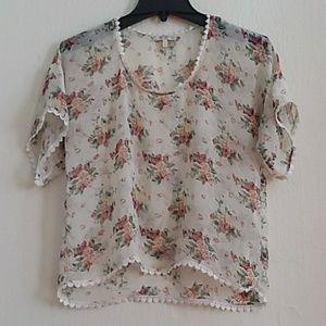 Just Ginger Flower Chiffon Top